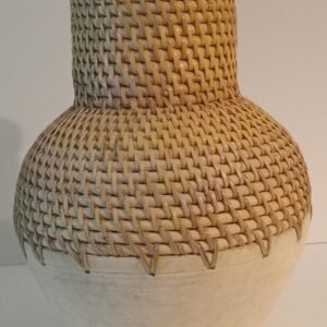 Rattan Wood Vase Small