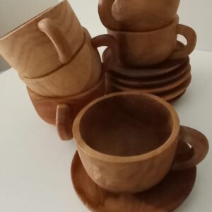 Set of Teak Cup and Saucer