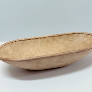 Oval Rattan and Wood Bowl - Large